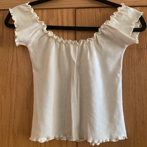 yellow off the shoulder top